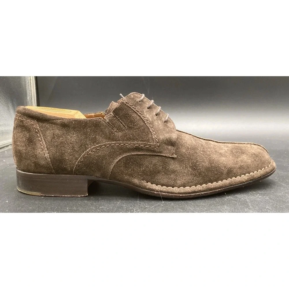 Mezlan Rusty Dark Brown Suede Leather  Oxford Dress Shoes Size 10 Damage Box Inc